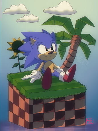 Happy 30th Sonic! [Retro Cell Shading]