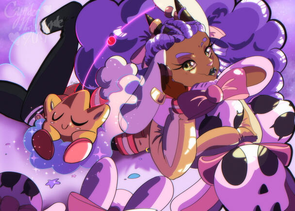 CosmicBunni_ PNGTuber Splash Art [Retro Cell Shade]