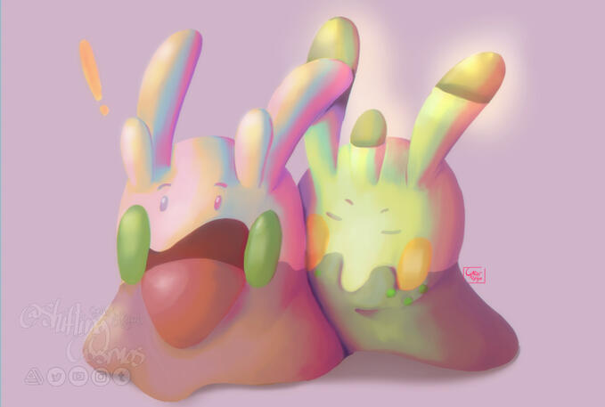 Kalos Goomy &amp; Cirroian Goomy [Digital painting]